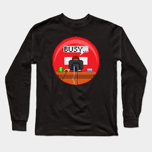 Pixel Busy Long Sleeve T-Shirt by IDSZetta